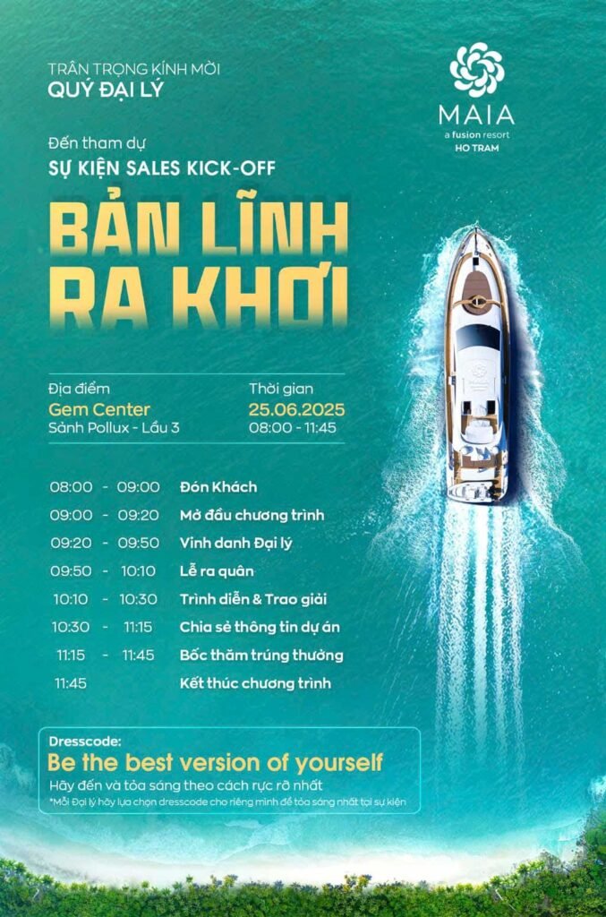 Thư mời tham dự sự kiện Sales Kick-off Maia Resort Hồ Tràm